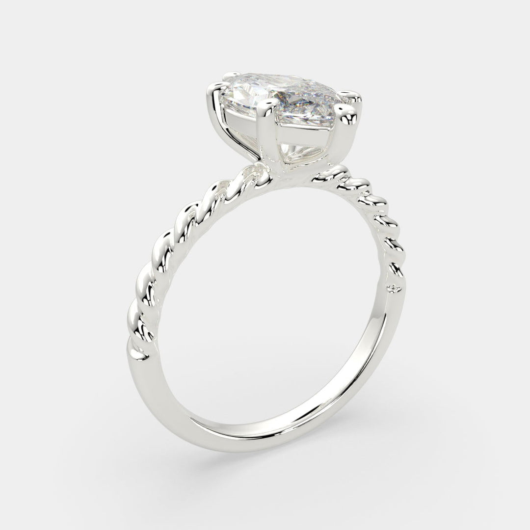 Renata Marquise Cut Solitaire Rope Engagement Ring Setting - Nivetta