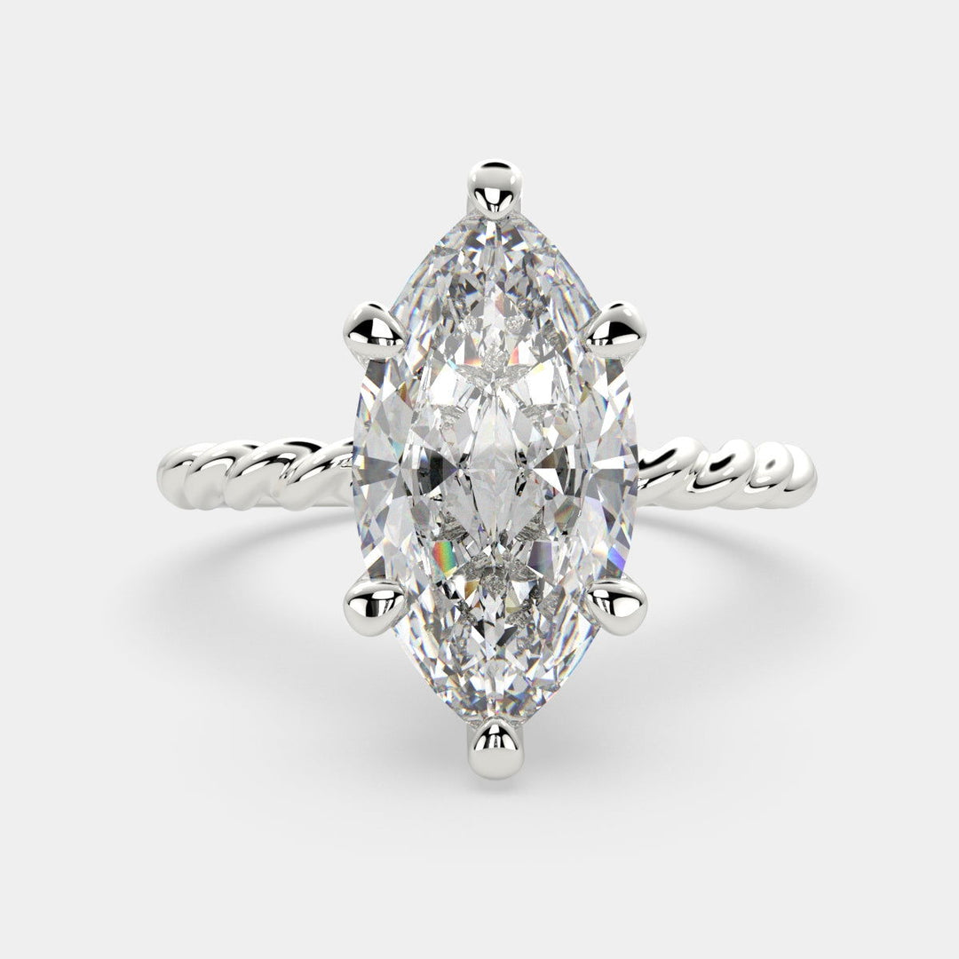 Renata Marquise Cut Solitaire Rope Engagement Ring Setting - Nivetta
