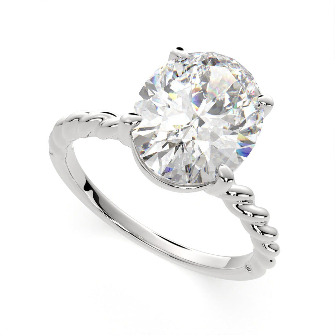 Renata Oval Cut Solitaire Rope Engagement Ring Setting - Nivetta