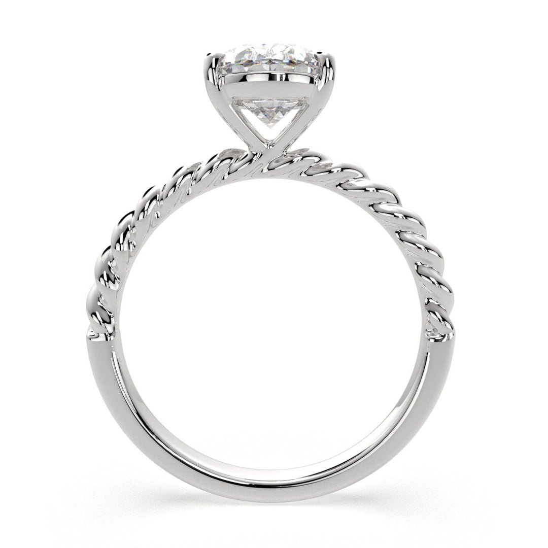 Renata Oval Cut Solitaire Rope Engagement Ring Setting - Nivetta