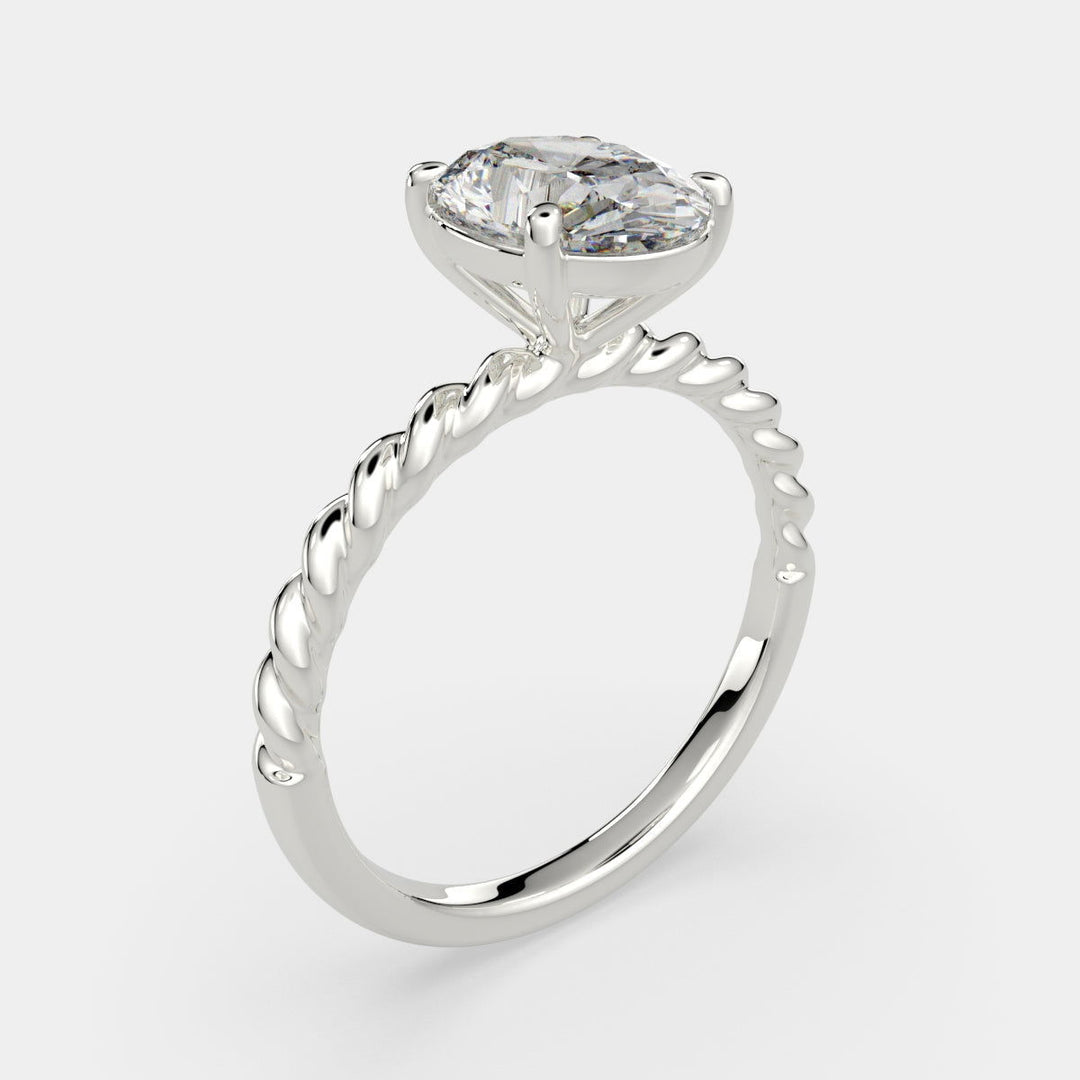 Renata Oval Cut Solitaire Rope Engagement Ring Setting - Nivetta