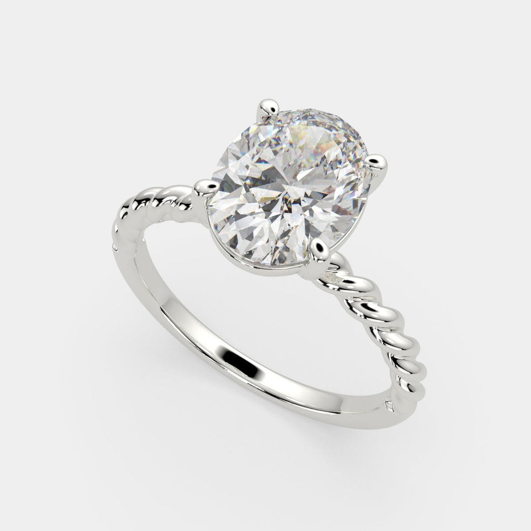 Renata Oval Cut Solitaire Rope Engagement Ring Setting - Nivetta