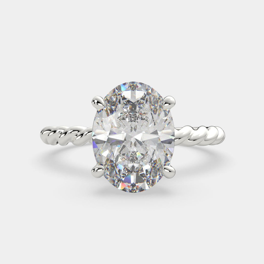 Renata Oval Cut Solitaire Rope Engagement Ring Setting - Nivetta