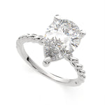 Load image into Gallery viewer, Renata Pear Cut Solitaire Rope Engagement Ring Setting - Nivetta