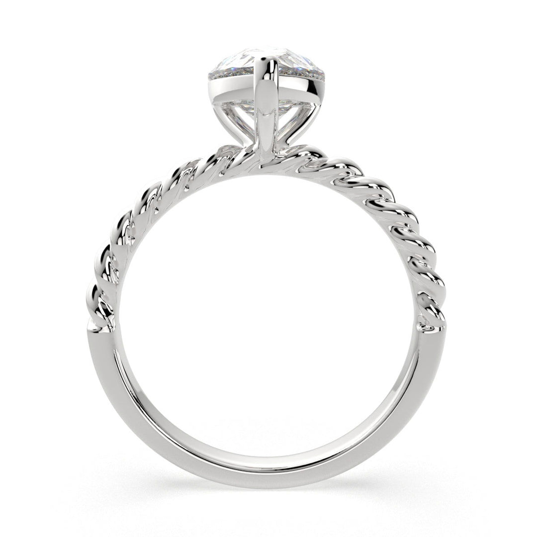 Renata Pear Cut Solitaire Rope Engagement Ring Setting - Nivetta