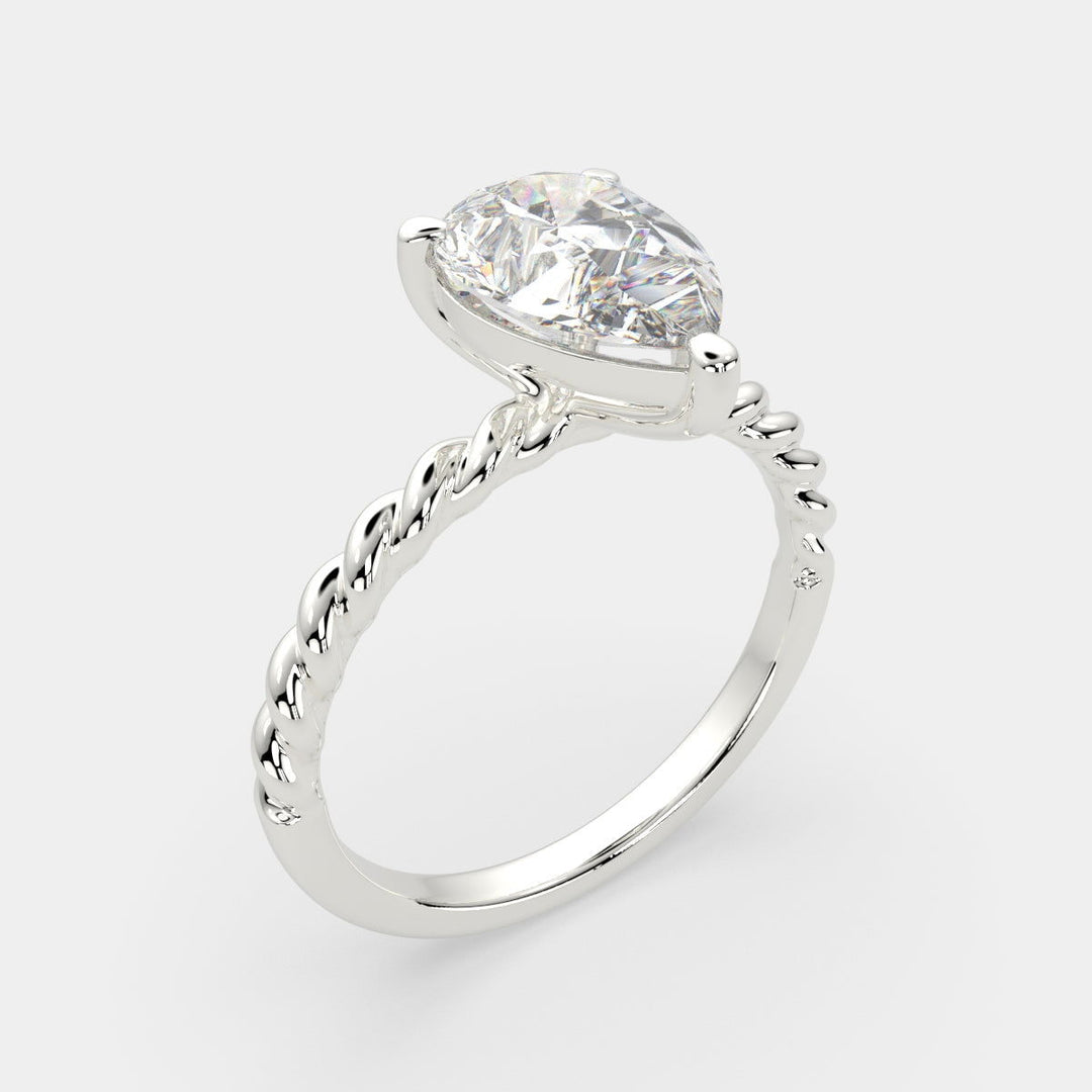 Renata Pear Cut Solitaire Rope Engagement Ring Setting - Nivetta
