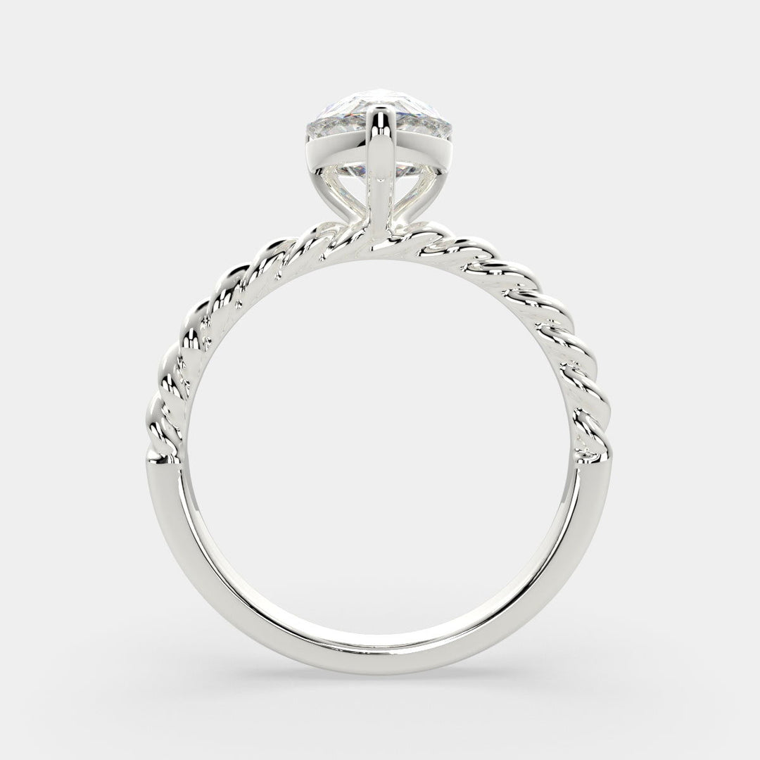 Renata Pear Cut Solitaire Rope Engagement Ring Setting - Nivetta