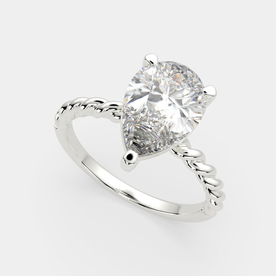 Renata Pear Cut Solitaire Rope Engagement Ring Setting - Nivetta