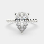 Load image into Gallery viewer, Renata Pear Cut Solitaire Rope Engagement Ring Setting - Nivetta