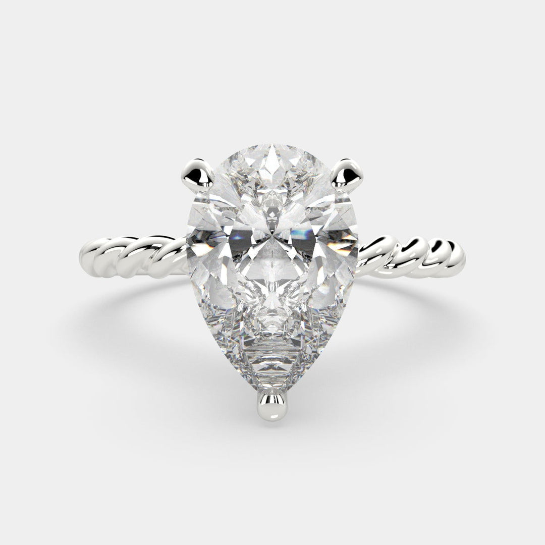 Renata Pear Cut Solitaire Rope Engagement Ring Setting - Nivetta