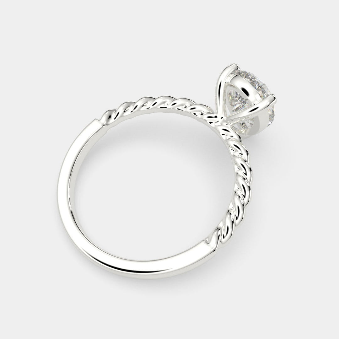 Renata Pear Cut Solitaire Rope Engagement Ring Setting - Nivetta
