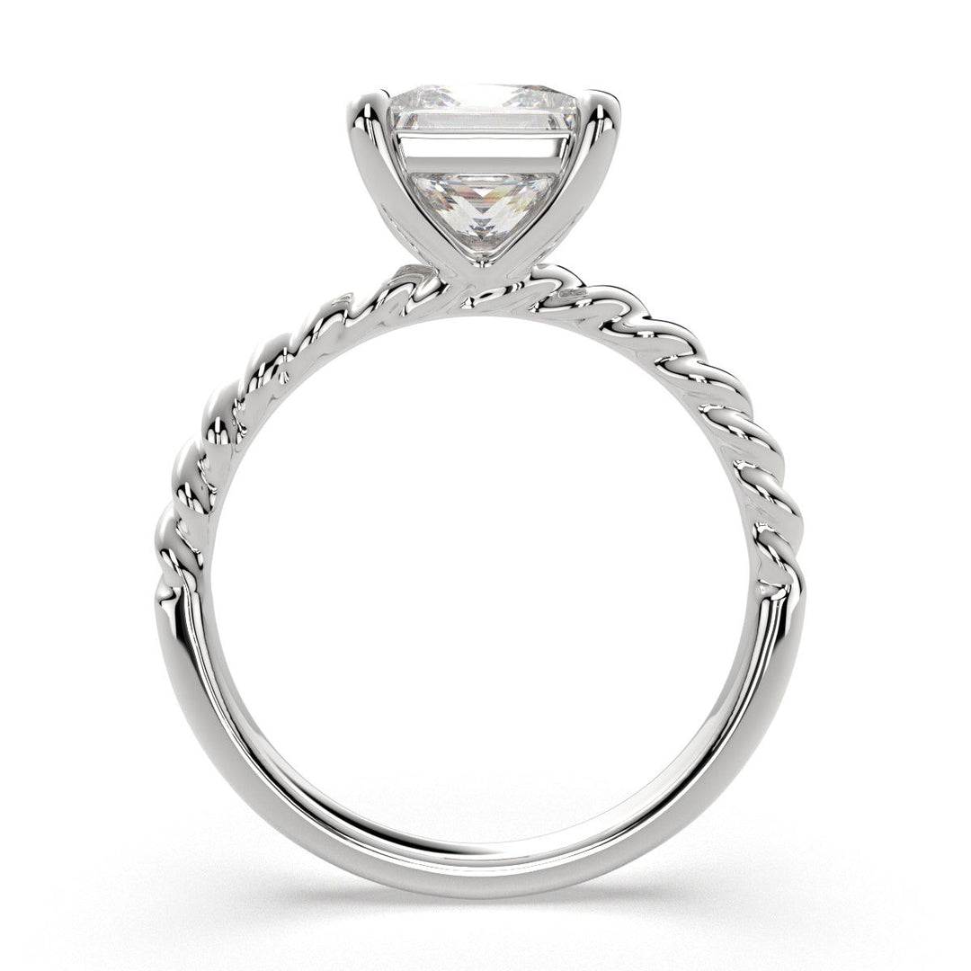 Renata Princess Cut Solitaire Rope Engagement Ring Setting - Nivetta