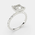 Load image into Gallery viewer, Renata Princess Cut Solitaire Rope Engagement Ring Setting - Nivetta