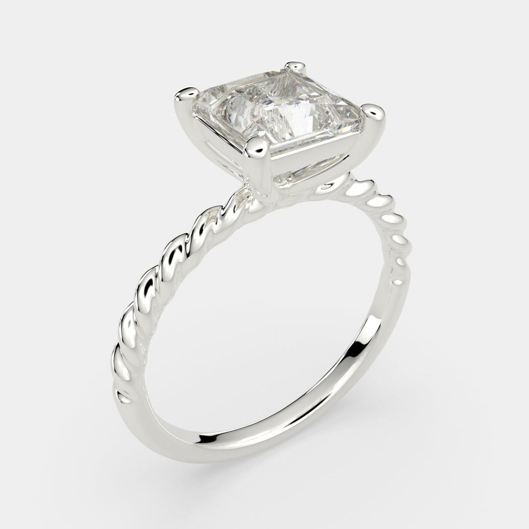 Renata Princess Cut Solitaire Rope Engagement Ring Setting - Nivetta