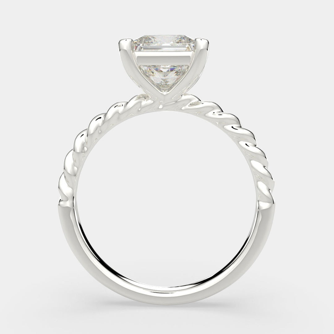 Renata Princess Cut Solitaire Rope Engagement Ring Setting - Nivetta