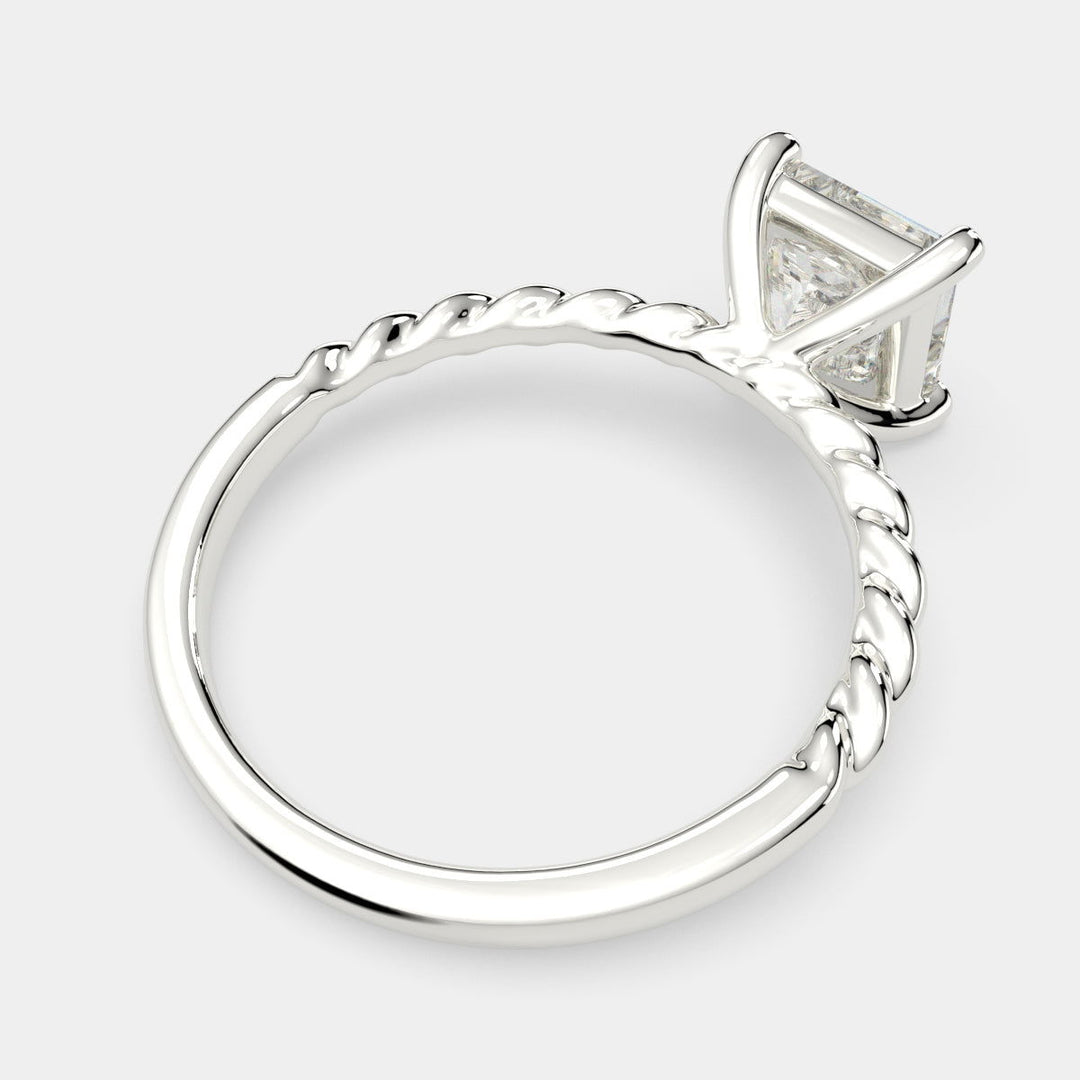 Renata Princess Cut Solitaire Rope Engagement Ring Setting - Nivetta