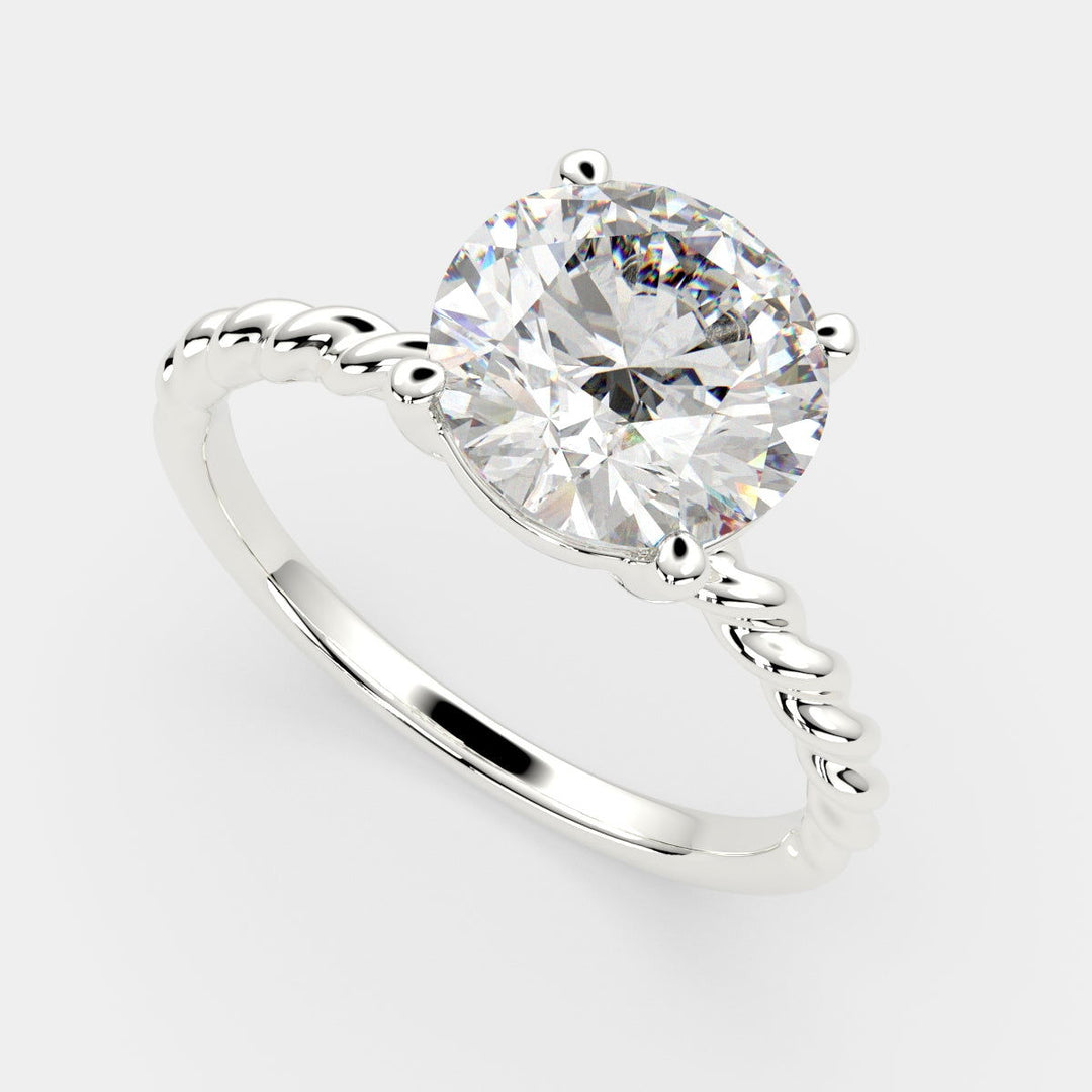Renata Round Cut Solitaire Rope Engagement Ring Setting - Nivetta