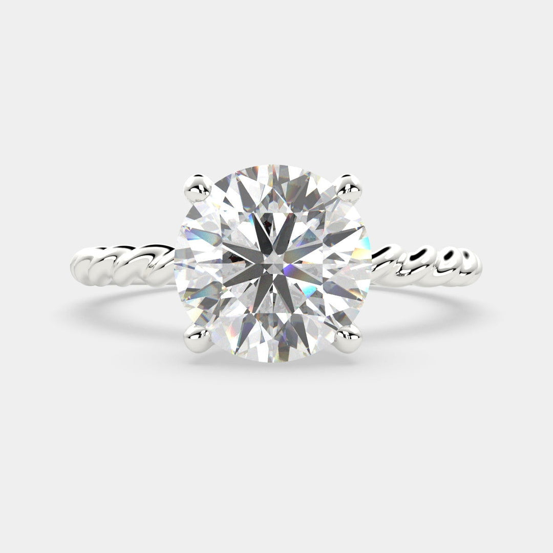 Renata Round Cut Solitaire Rope Engagement Ring Setting - Nivetta