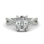 Load image into Gallery viewer, Rosalee Cushion Cut Pave Split Shank Twist Claw Set Engagement Ring Setting - Nivetta