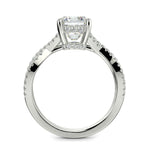 Load image into Gallery viewer, Rosalee Emerald Cut Pave Split Shank Twist Claw Set Engagement Ring Setting - Nivetta