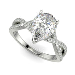 Load image into Gallery viewer, Rosalee Pear Cut Pave Split Shank Twist Claw Set Engagement Ring Setting - Nivetta