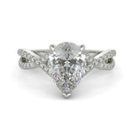 Load image into Gallery viewer, Rosalee Pear Cut Pave Split Shank Twist Claw Set Engagement Ring Setting - Nivetta