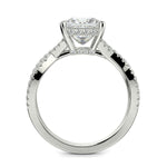 Load image into Gallery viewer, Rosalee Princess Cut Pave Split Shank Twist Claw Set Engagement Ring Setting - Nivetta