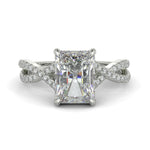 Load image into Gallery viewer, Rosalee Radiant Cut Pave Split Shank Twist Claw Set Engagement Ring Setting - Nivetta