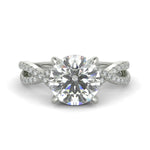 Load image into Gallery viewer, Rosalee Round Cut Pave Split Shank Twist Claw Set Engagement Ring Setting - Nivetta