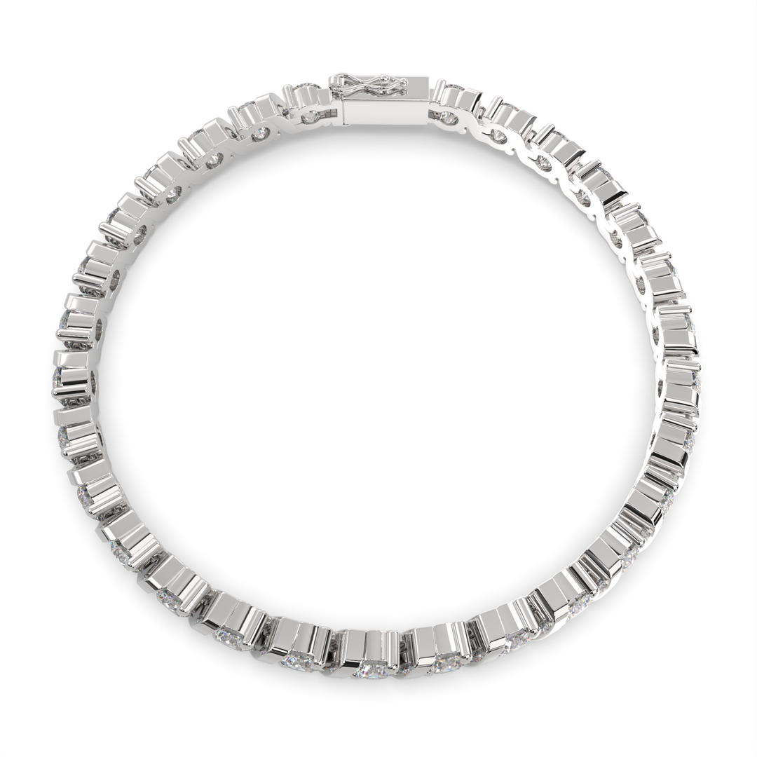Rosamund Round Cut Diamond Tennis Bracelet S-Link (8 ctw) - Nivetta