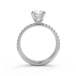 Load image into Gallery viewer, Roselyn French Pave Flush Fit 4 Prong Cushion Cut Diamond Engagement Ring - Nivetta