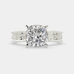 Load image into Gallery viewer, Sabrina Cushion Cut Solitaire Hand Engraved Milgrain Engagement Ring Setting - Nivetta