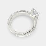 Load image into Gallery viewer, Sabrina Emerald Cut Solitaire Hand Engraved Milgrain Engagement Ring Setting - Nivetta