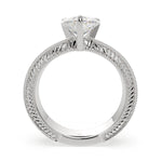 Load image into Gallery viewer, Sabrina Heart Cut Solitaire Hand Engraved Milgrain Engagement Ring Setting - Nivetta
