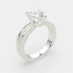 Load image into Gallery viewer, Sabrina Heart Cut Solitaire Hand Engraved Milgrain Engagement Ring Setting - Nivetta