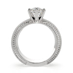 Load image into Gallery viewer, Sabrina Marquise Cut Solitaire Hand Engraved Milgrain Engagement Ring Setting - Nivetta