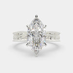 Load image into Gallery viewer, Sabrina Marquise Cut Solitaire Hand Engraved Milgrain Engagement Ring Setting - Nivetta