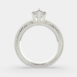 Load image into Gallery viewer, Sabrina Pear Cut Solitaire Hand Engraved Milgrain Engagement Ring Setting - Nivetta
