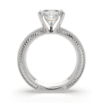 Load image into Gallery viewer, Sabrina Princess Cut Solitaire Hand Engraved Milgrain Engagement Ring Setting - Nivetta