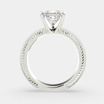 Load image into Gallery viewer, Sabrina Princess Cut Solitaire Hand Engraved Milgrain Engagement Ring Setting - Nivetta