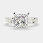 Load image into Gallery viewer, Sabrina Princess Cut Solitaire Hand Engraved Milgrain Engagement Ring Setting - Nivetta