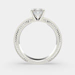 Load image into Gallery viewer, Sabrina Radiant Cut Solitaire Hand Engraved Milgrain Engagement Ring Setting - Nivetta