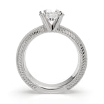 Load image into Gallery viewer, Sabrina Round Cut Solitaire Hand Engraved Milgrain Engagement Ring Setting - Nivetta
