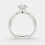 Load image into Gallery viewer, Sabrina Round Cut Solitaire Hand Engraved Milgrain Engagement Ring Setting - Nivetta