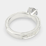 Load image into Gallery viewer, Sabrina Round Cut Solitaire Hand Engraved Milgrain Engagement Ring Setting - Nivetta