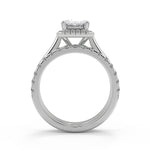Load image into Gallery viewer, Sage Halo 4 Prong Princess Cut Diamond Engagement Ring - Nivetta