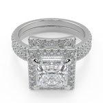 Load image into Gallery viewer, Sanai Micro Pave Halo Princess Cut Diamond Engagement Ring - Nivetta