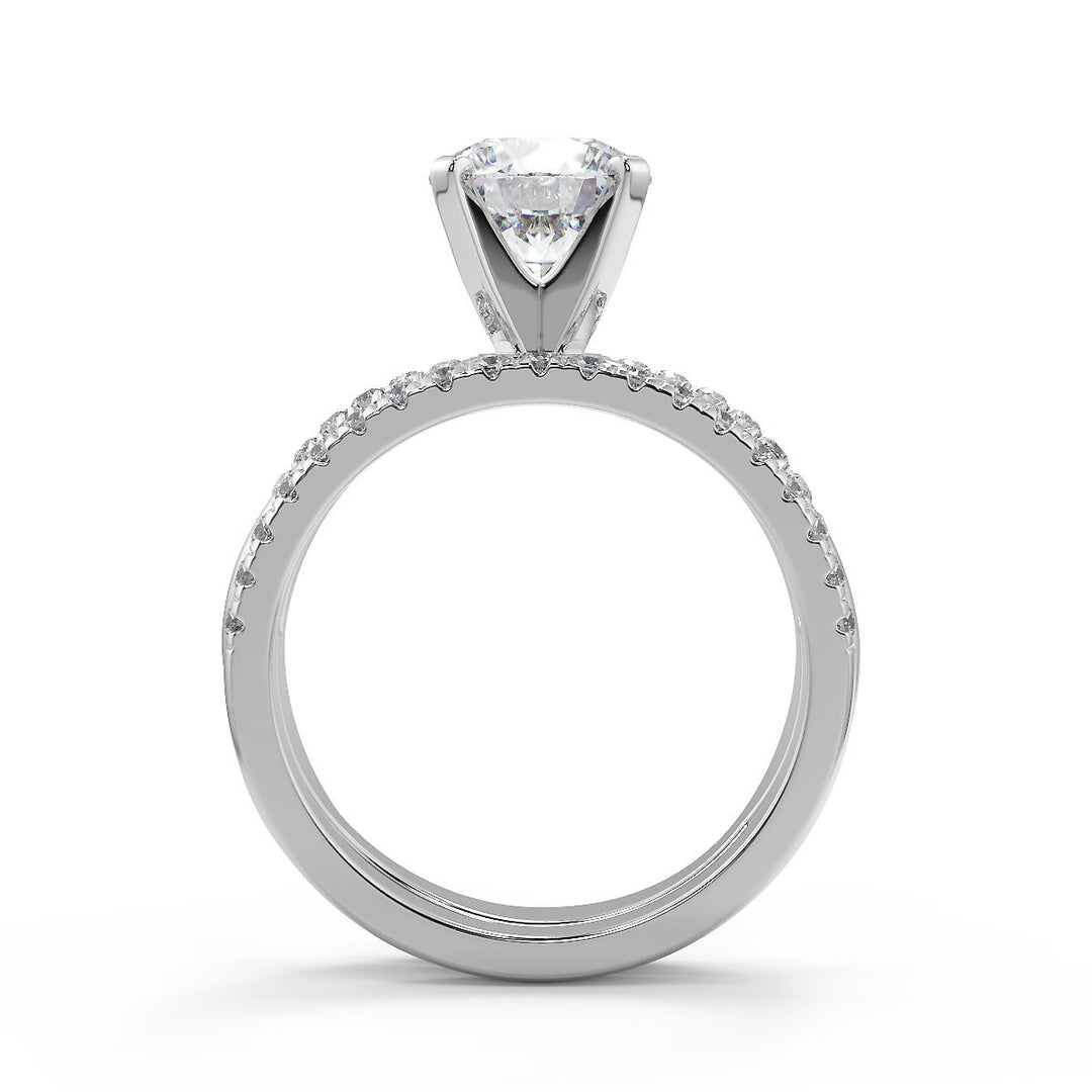 Saniyah Petite twist Pave Round Cut Diamond Engagement Ring - Nivetta