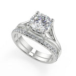 Load image into Gallery viewer, Selena Split Shank Round Cut Diamond Engagement Ring - Nivetta