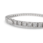 Load image into Gallery viewer, Serenella Princess Cut Diamond Tennis Bracelet Milgrain Bezel (4 ctw) - Nivetta